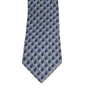 Geoffrey Beene Blue Patterned Silk Tie